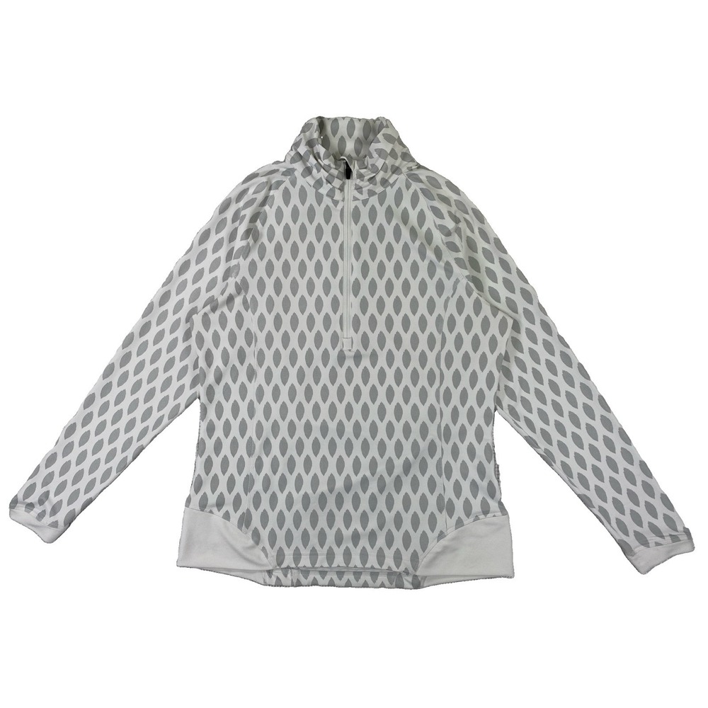 Peter Millar Element Wicking 1/4 Zip Pullover Women's Large White Sanctuary Logo